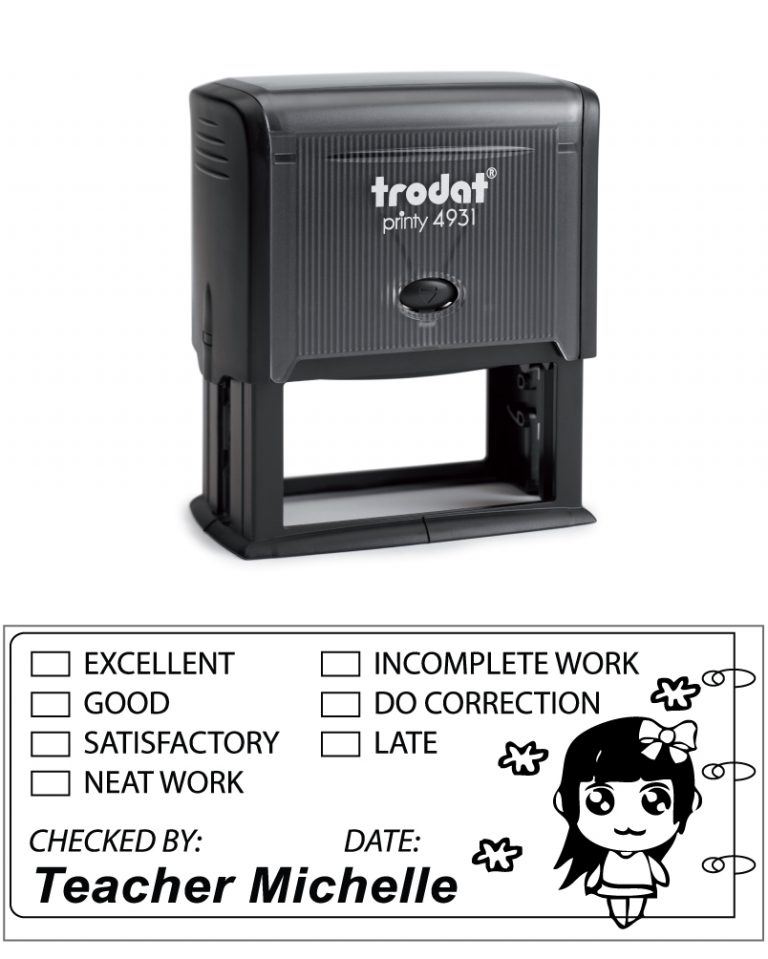 TEACHER REVIEW STAMP - DESIGN 3  (29 x 68mm)