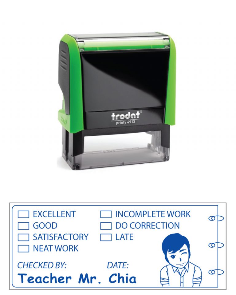 TEACHER REVIEW STAMP - DESIGN 4 (21 X 57mm)
