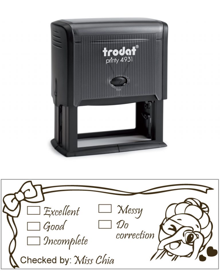TEACHER REVIEW STAMP - DESIGN 7 (28 x 68mm)